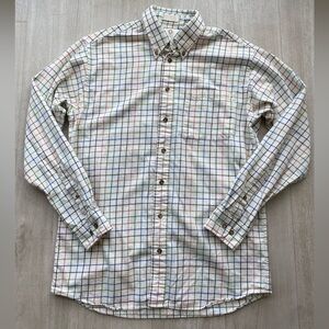 Viyella Button Down Shirt Men’s M Plaid Cotton Wool Made in Canada Long Sleeve